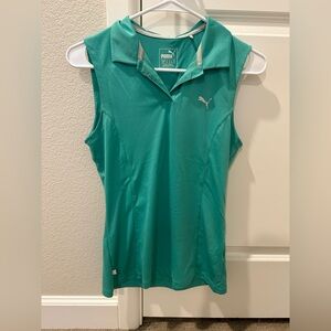 PUMA Women's Sleeveless Golf Polo Shirt Teal
